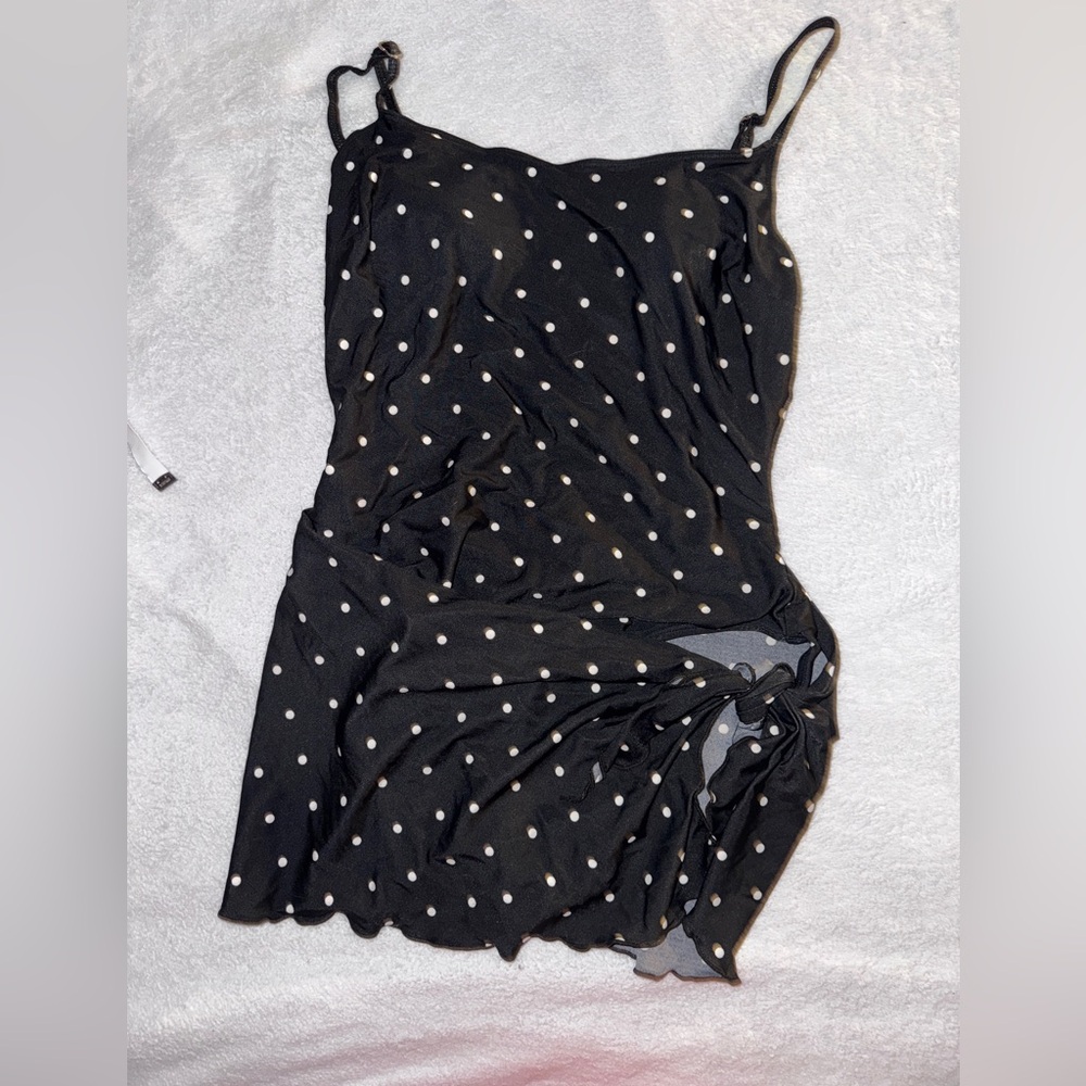 Talbots Black and White Polka Dot One Piece Swimsuit